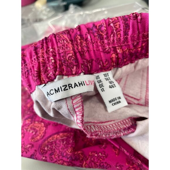 Isaac Mizrahi Live Tall 24/7 Stretch Printed Pedal Pushers 10 Pink Paisley NEW - Picture 3 of 7